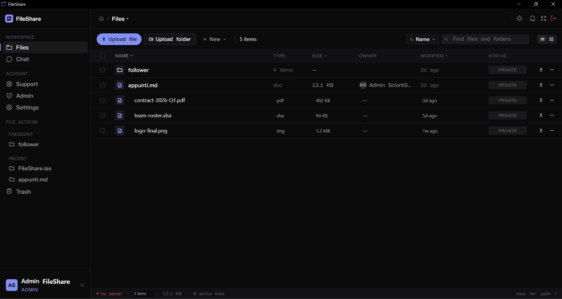 FileShare – file browser with end-to-end encryption